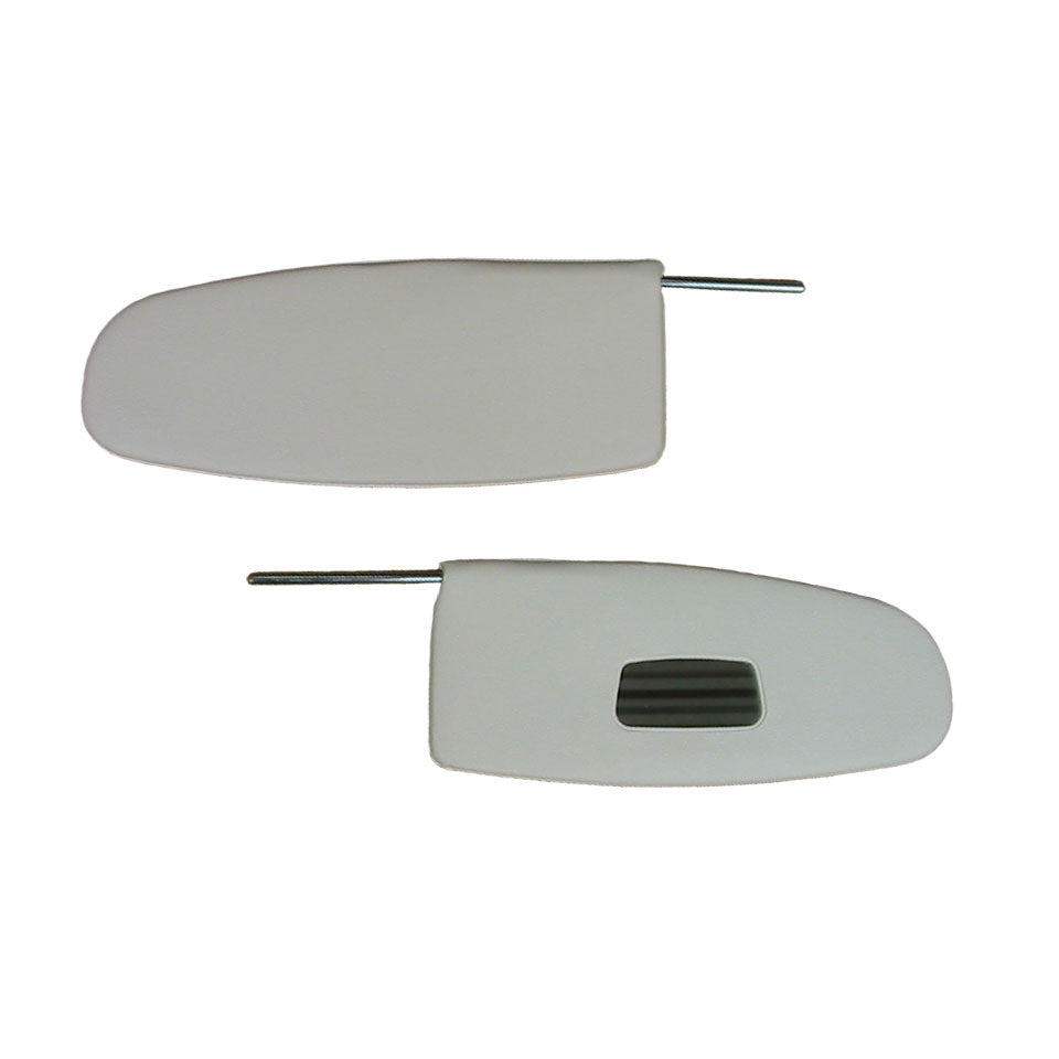 Sun visors, pair, white, with mirror