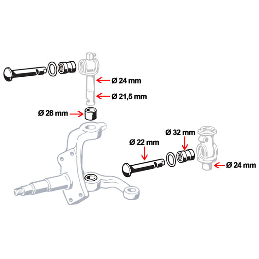 Link pin set SPLIT Bus 08/63-07/67