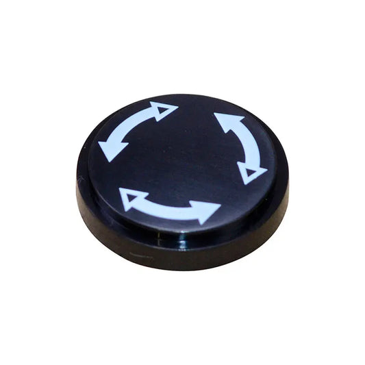 Fresh Air Control Knob Cap, White Arrows: Beetle (1968-1979), Karmann Ghia (1968-1974), Beetle Cabrio (1968-1972)
