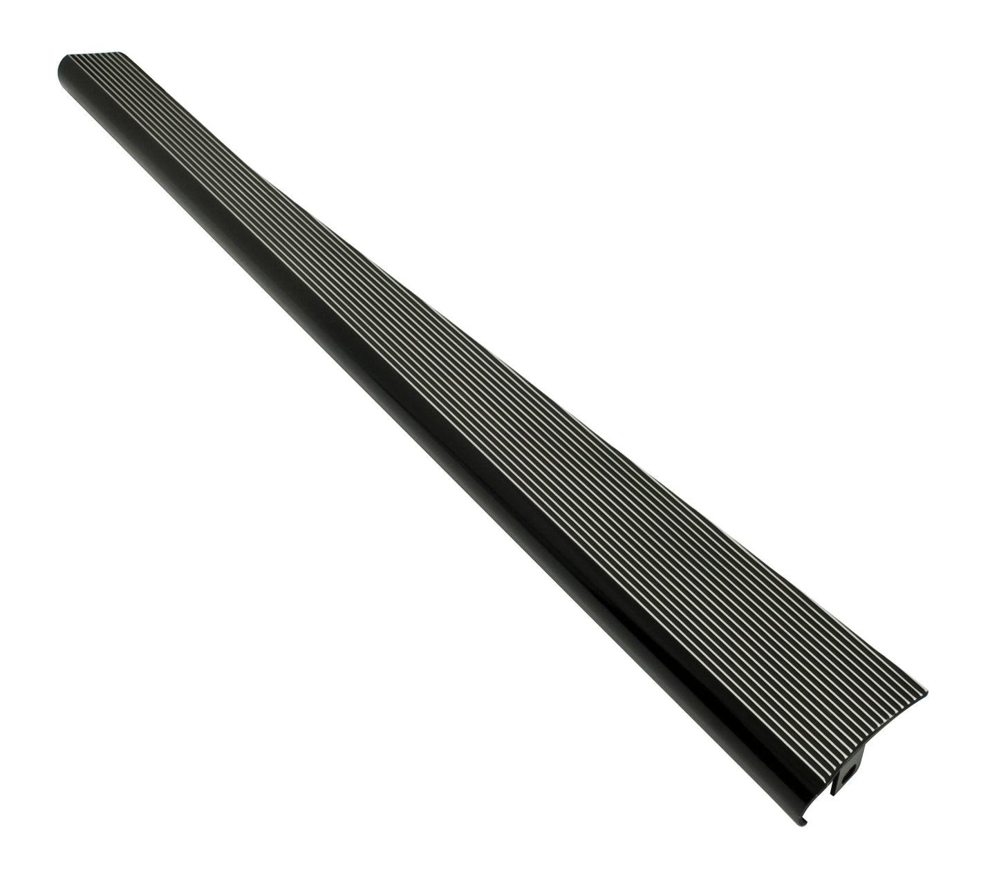 EMPI Running Boards Alloy Gloss Black with Polished Ribs Pair: Beetle (1950-1979), Beetle Cabrio (1950-1979)