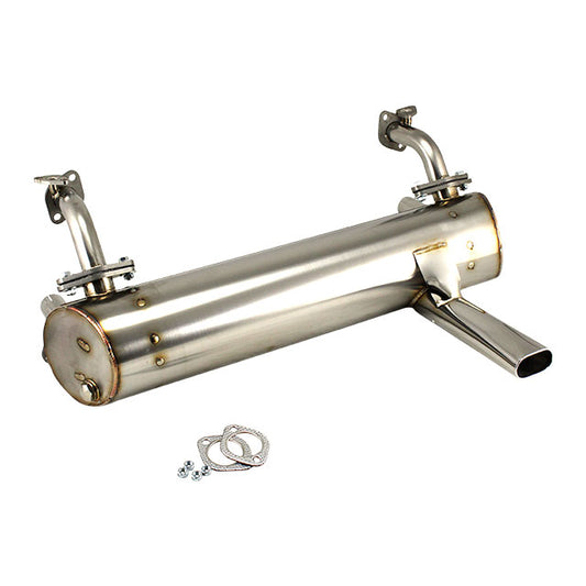 Exhaust 25/30hp, Vintage Speed, single exhaust with pre-heat risers, Stainless steel