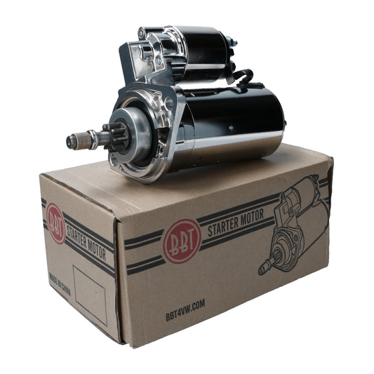 Starter motor 12V, 1.4 KW (chrome) Beetle Karmann Ghia 08/67- Bus -07/75 1600cc Type181 Type3