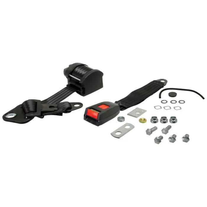 Rear seat belt 3 point inertia with black webbing Golf Mk2 (1984-1992)