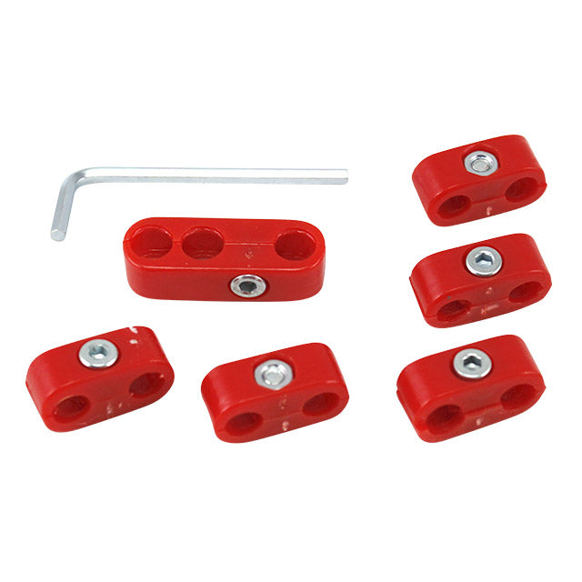 Spark plug wire retainers, red