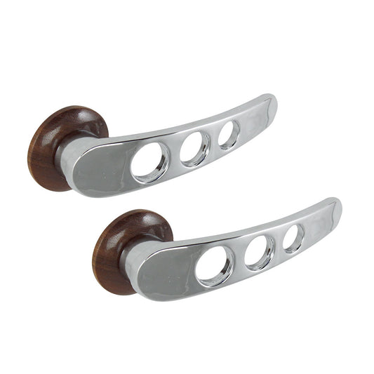 Inner doorhandle set, rose wood, chrome, as pair