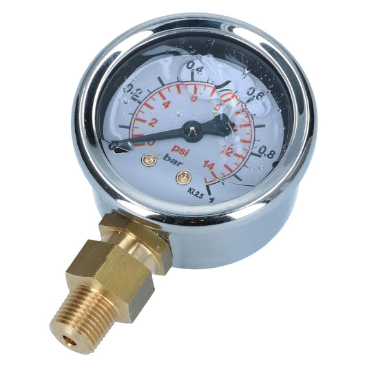 Fuel pressure gauge / manometre 0-1bar (0-14psi) 'Filter King'