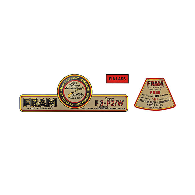 Decal kit for FRAM oil filter kit
