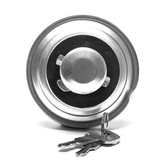 Fuel Filler Cap, x2 Keys, Stainless Steel: T2 Bay (1973-1979)