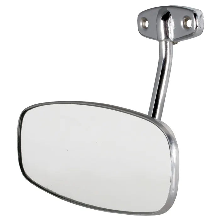Interior Rear View Mirror with Chrome Arm and Stainless Steel Head: T2 Split Bus (1955-1964)