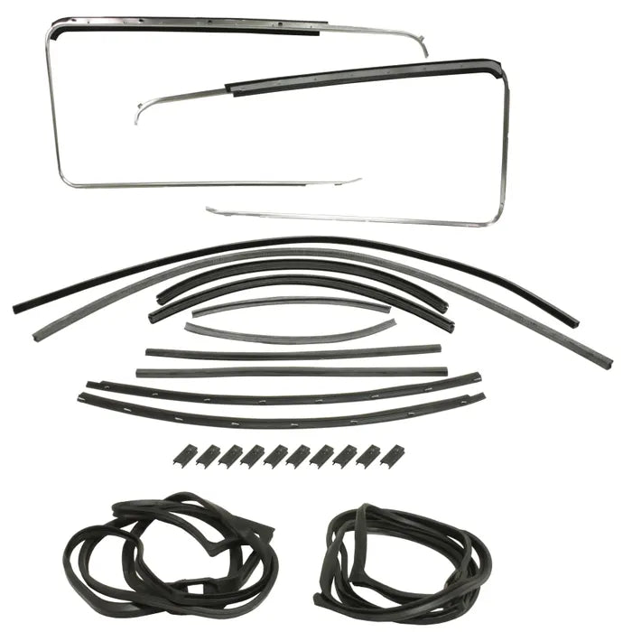 Cab Door Seal Set, 24 Piece, Left & Right, Fixed Quarter Windows: T2 Bay (1968-1979)
