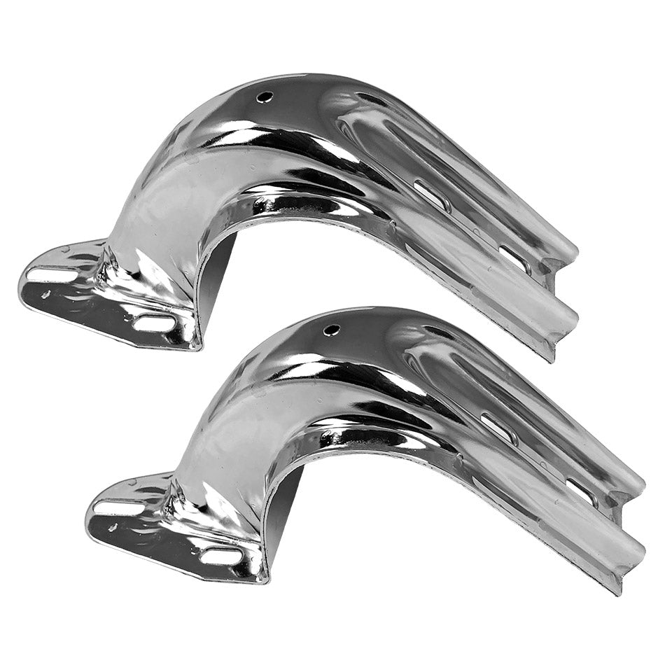 Engine lid hinge brackets, chrome