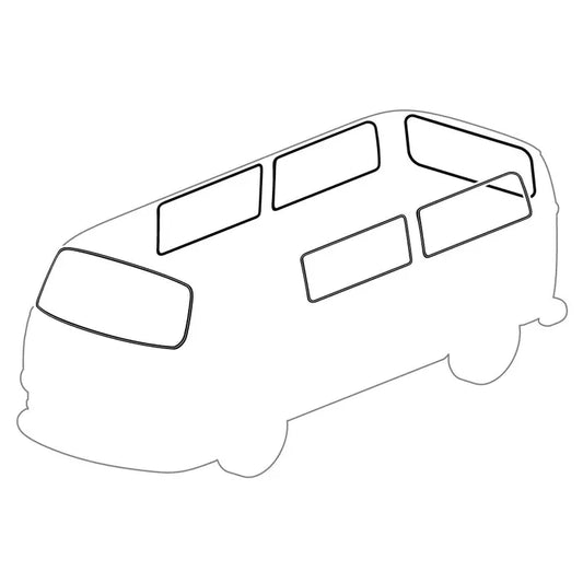Window Seal Set, Chrome Trim : T2 Bay (1973-1979)