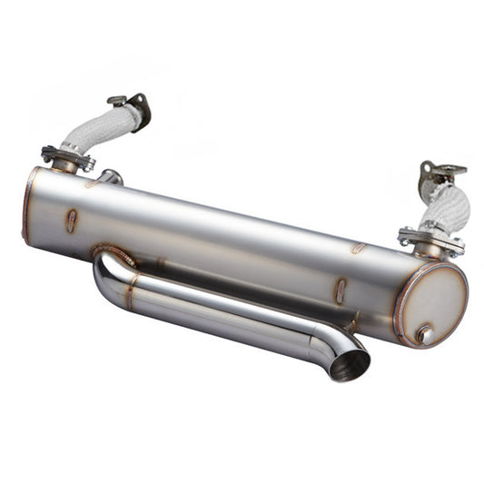 Exhaust 'Vintage Speed' with pre-heat risers / Stainless steel - lowered, hidden tailpipe