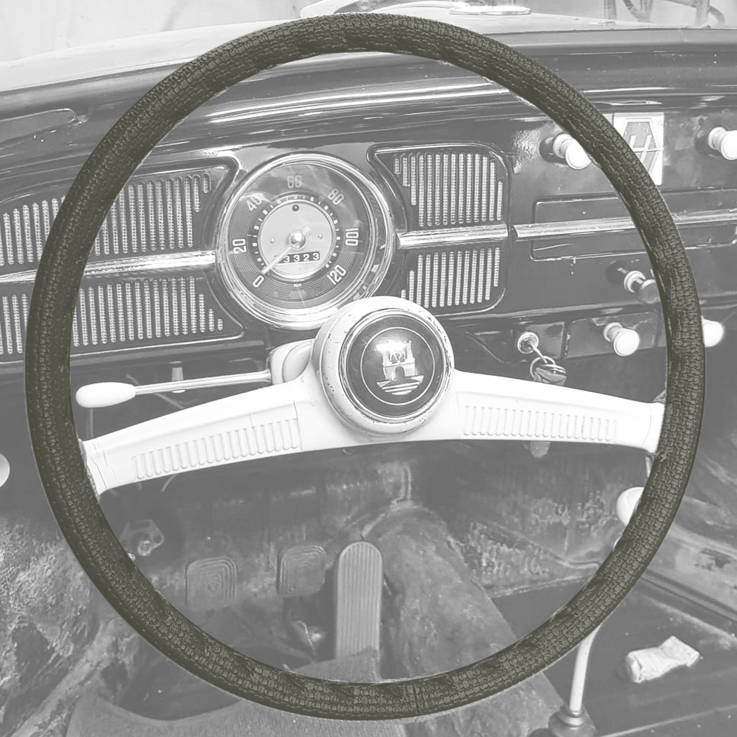 Steering wheel cover vinyl (40cm/15,5"), beige