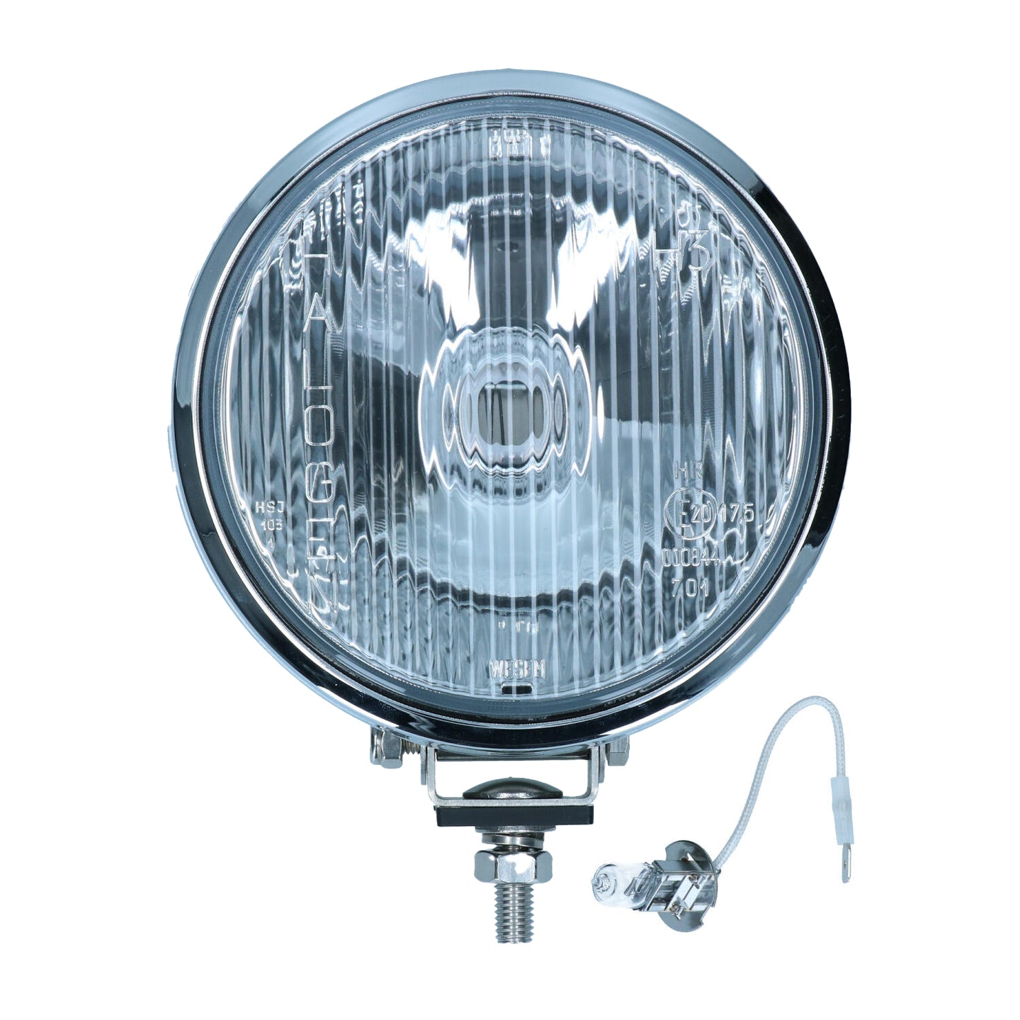 Spotlight front chrome, clear glass