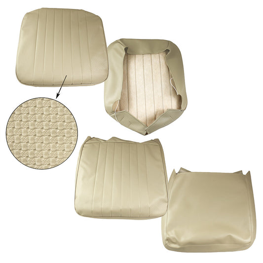 Seat cover set front, beige, Basket weave (vertical seams)