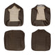 Seat cover set front, brown - walkthrough, Basket weave (horizontal seams)