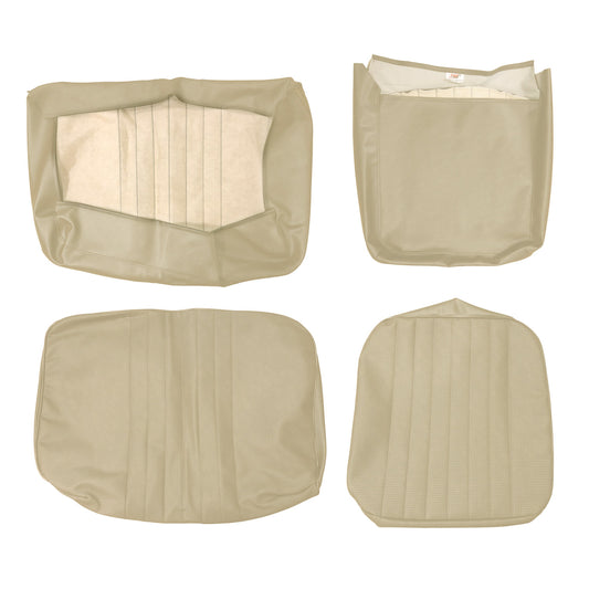 Seat cover set front, beige - 1/3 2/3, Basket weave (vertical seams)