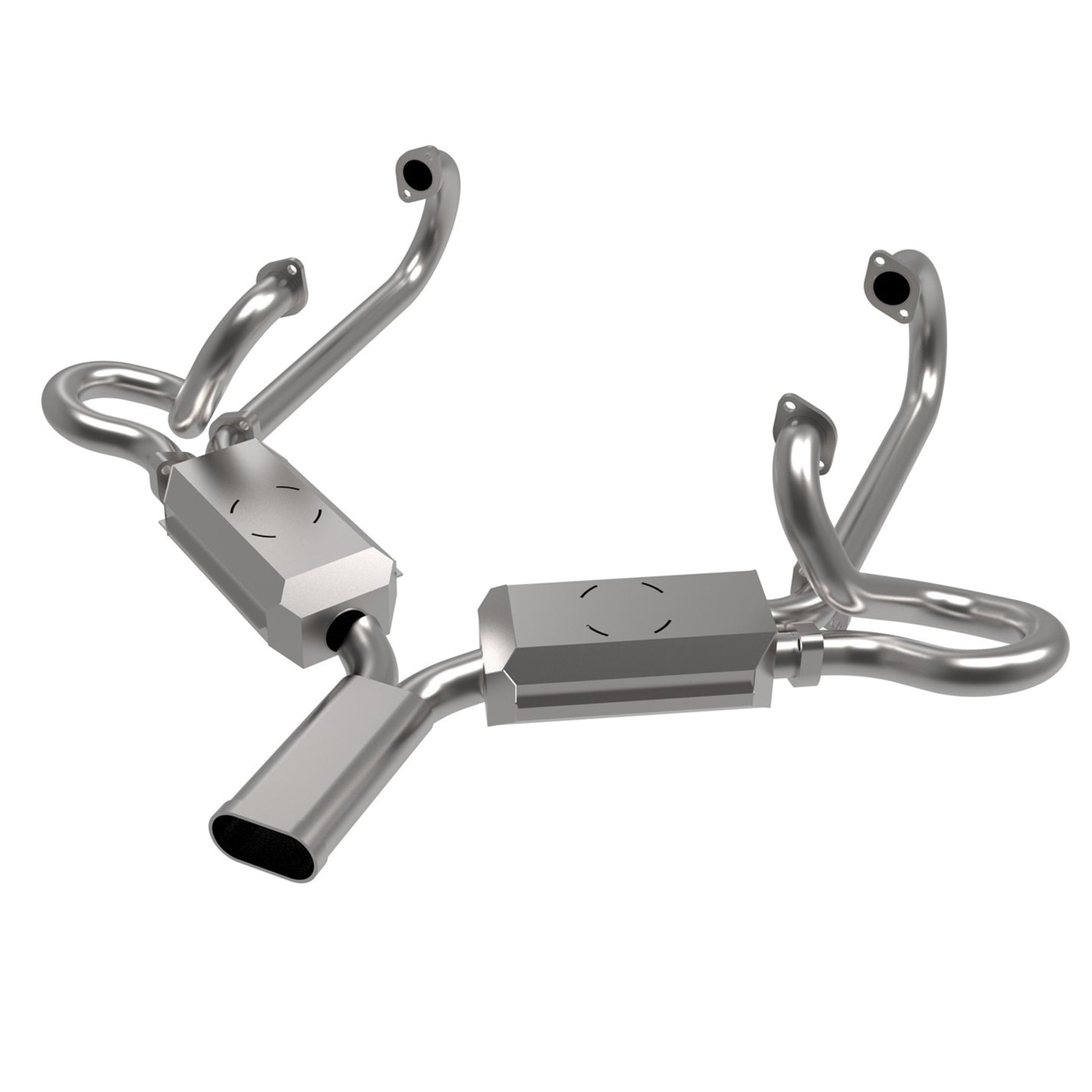 Exhaust Sebring 25/36hp 'Vintage Speed' without pre-heat risers / Stainless steel