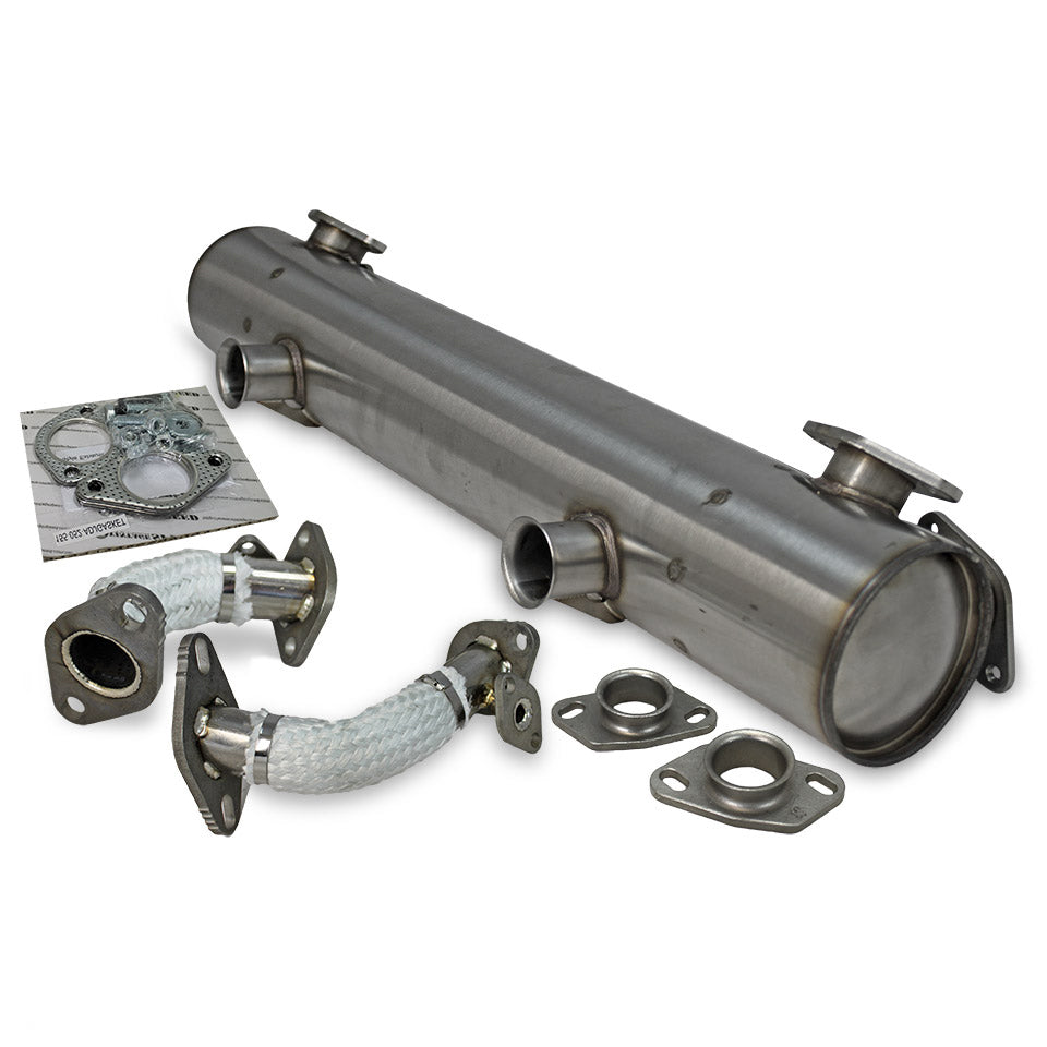 Exhaust - Vintage Speed Classic Look - with pre-heat risers, Stainless steel