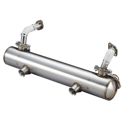 Exhaust 'Vintage Speed' Classic Look, without pre-heat risers / Stainless steel