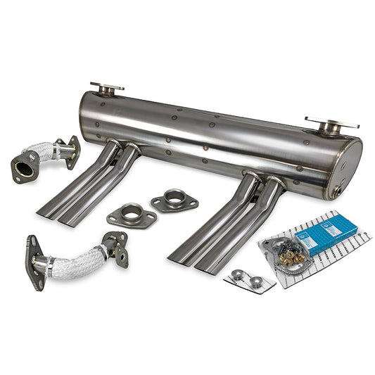 Exhaust 'Vintage Speed' Abarth with pre-heat risers / Stainless steel