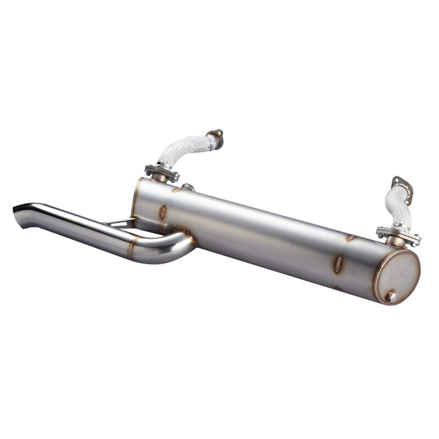 Exhaust 'Vintage Speed' without pre-heat risers / Stainless steel - lowered, standard tailpipe
