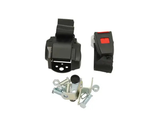 3 point rear seat belt with adjustable buckle strap