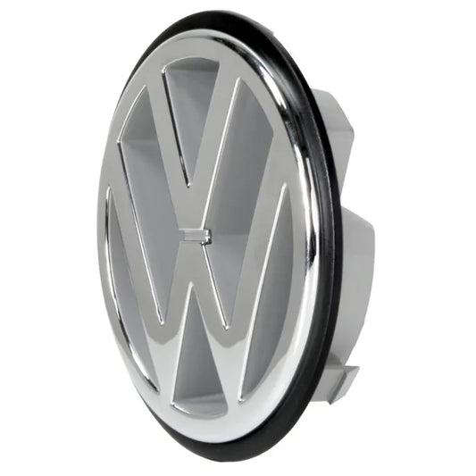 Chrome VW Grille Badge with Black Edging Golf Mk2 (1987-1992), T4 (1991-2003), Golf Mk3 (1992-1998)
