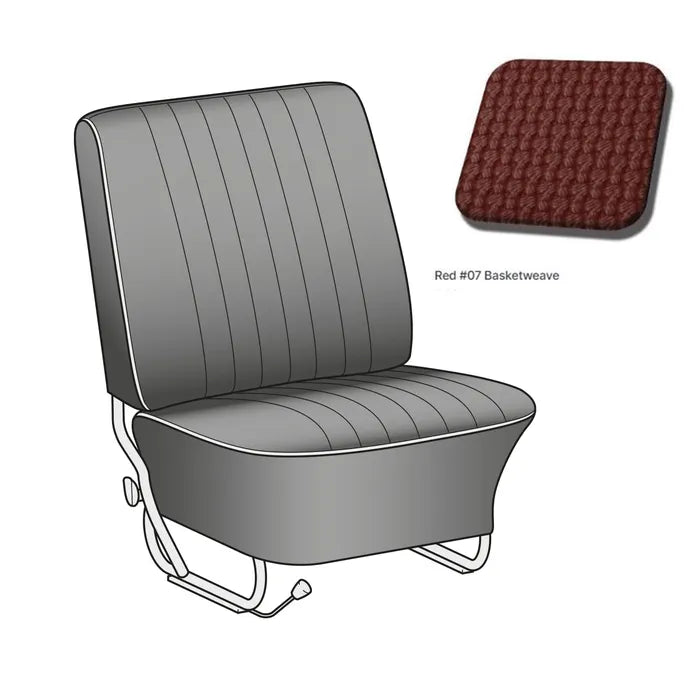 Complete Seat Cover Set in Red Basket Weave: Beetle (1966-1967)