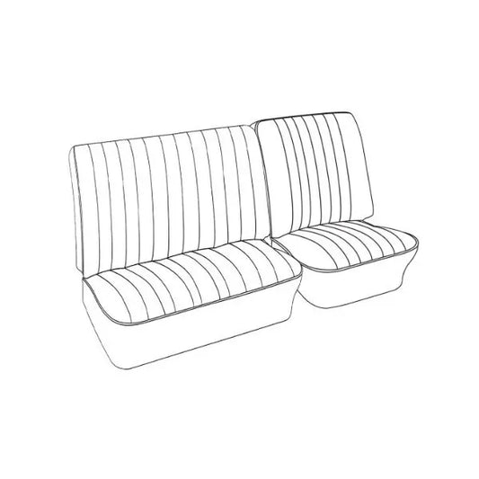 TMI Front Seat Cover Set for Bench Seat with Vertical Heat Lines in Single Colour Basket Weave: T2 Bay (1968-1974)