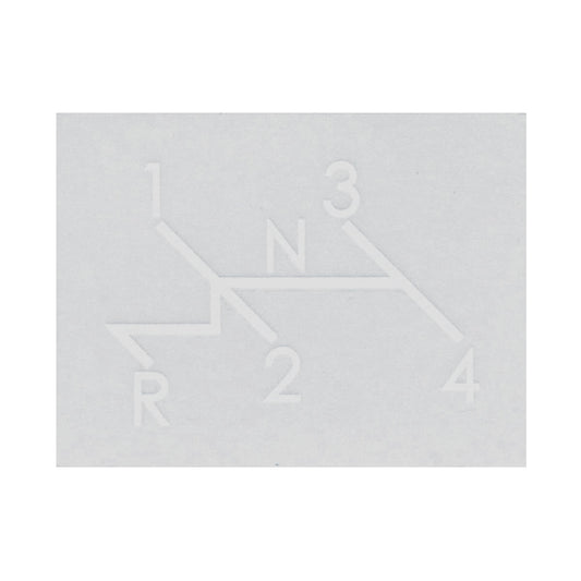 Sticker shift pattern clear with white print