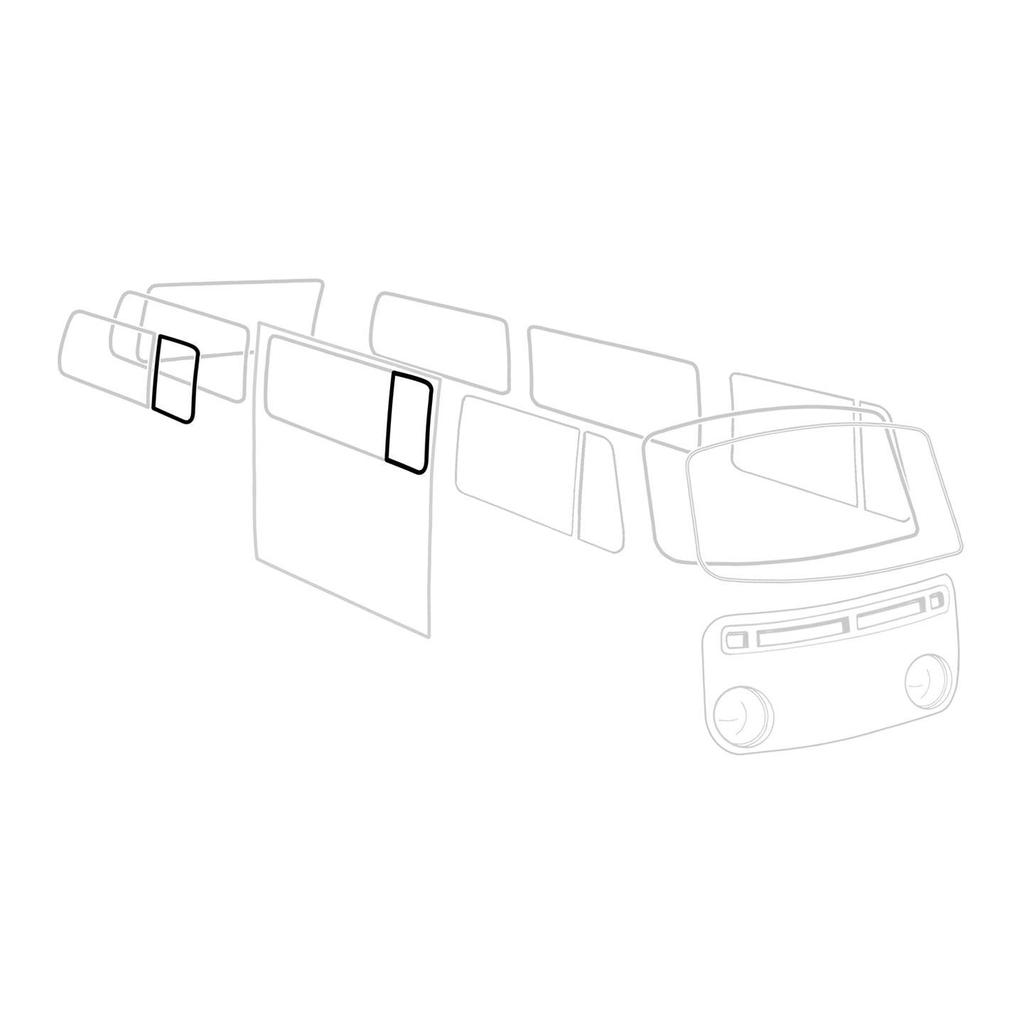 Rear Vent wing seal, central, rear, L/R, each