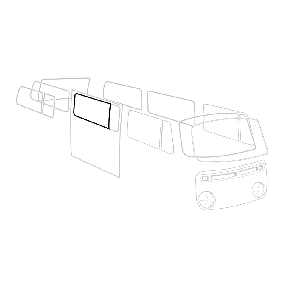 Central side window seal with vent wing 'Deluxe' (alu trim)