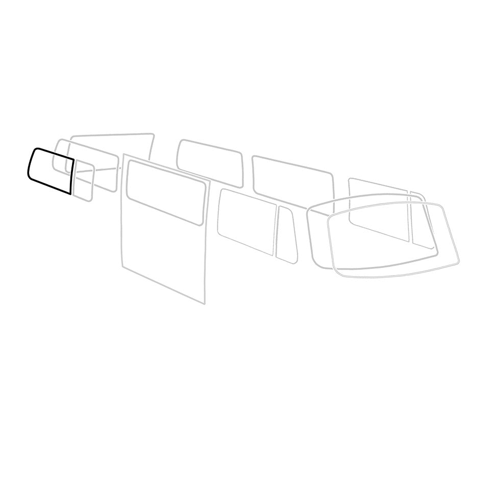 Rear side window seal with vent wing 'Deluxe' (alu trim)