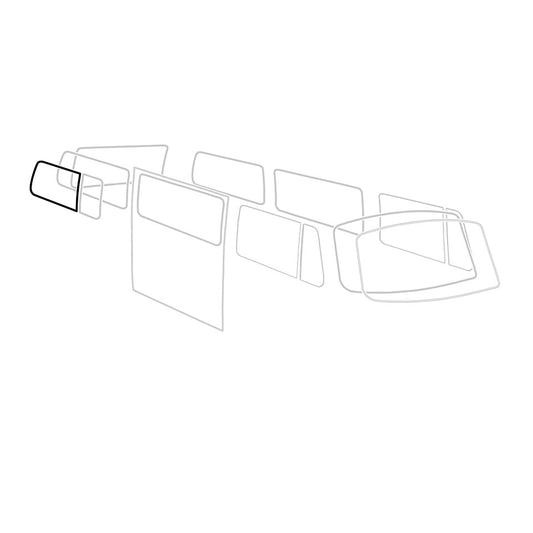 Rear side window seal with vent wing 'Deluxe' (alu trim)