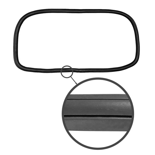 Rear window seal 'Deluxe' (Alu trim) - Notchback