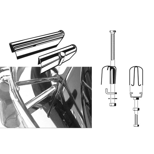 Bumperbracket covers chrome, set of 4