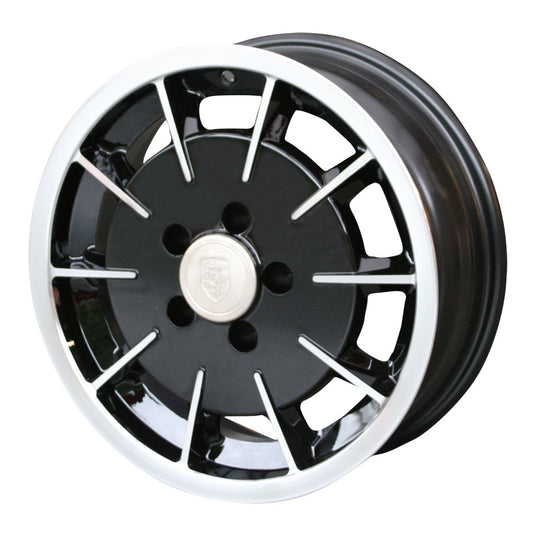 Wheel Gasburner, polished/black, 5 lug (5x112), 5.5 x 15", ET +6