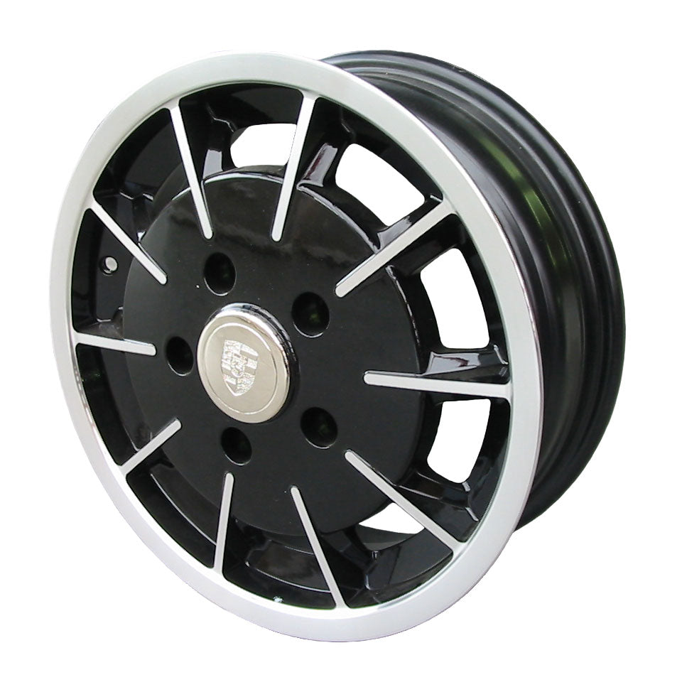 Wheel Gasburner, polished/black, 5 lug (5x130), 5.5 x 15", ET +35