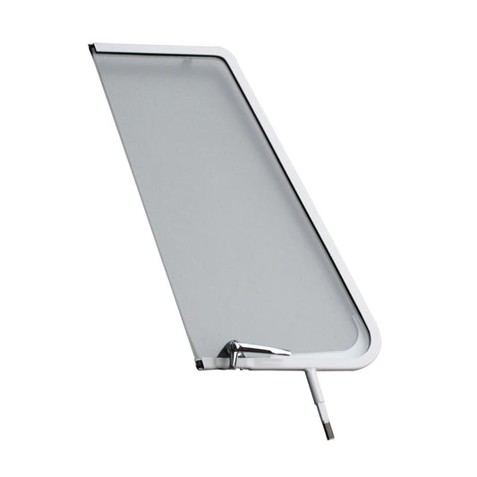 Vent window assembly, white, left