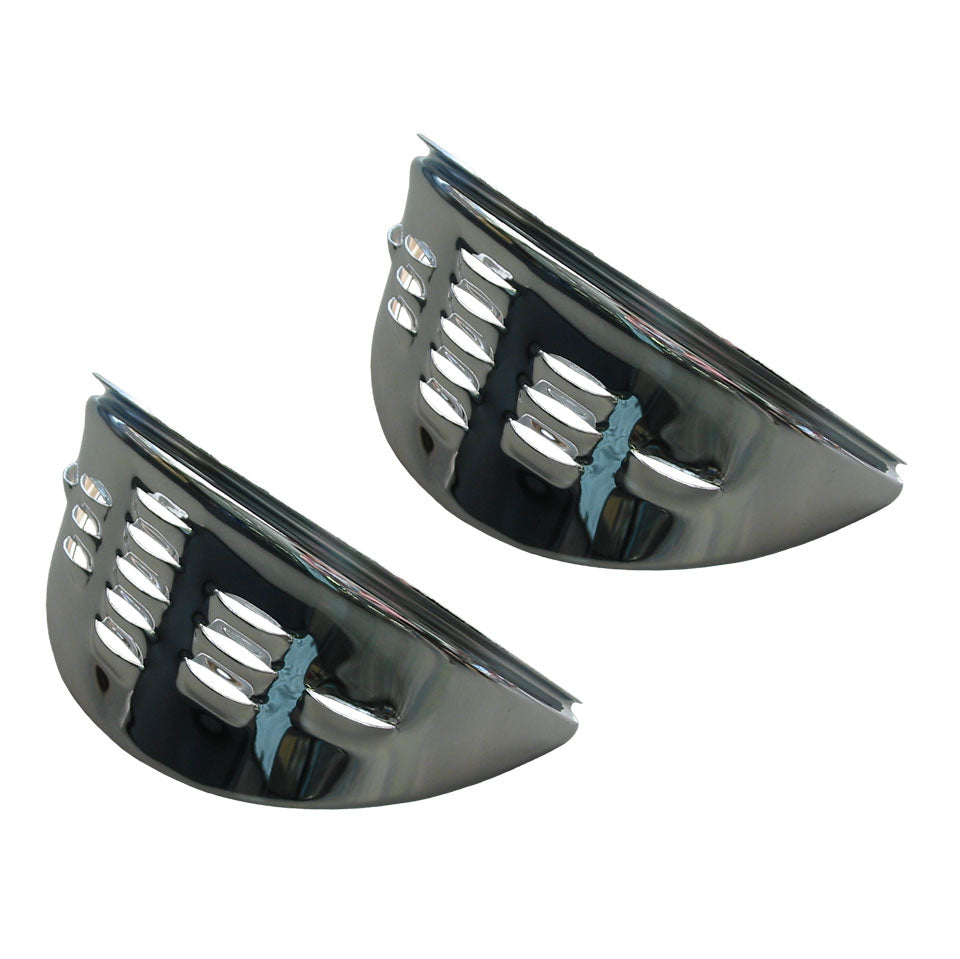 Eyebrows with louvres, chrome