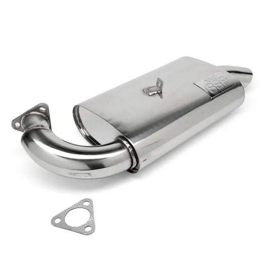 Stainless Steel Mondo Muffler 1300cc-1600cc: Beetle (1960-1979), T2 Split Bus (1955-1967), Beetle Cabrio (1960-1979)