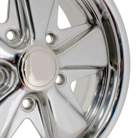 SSP Fooks Alloy Wheel Polished 4.5x15", 5x130 PCD, ET45: Beetle (1947-1979), T2 Bay (1968-1979), T2 Split Bus (1950-1967)