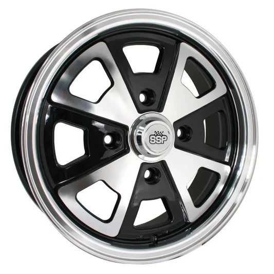 SSP 914 Style Alloy Wheel Black and Polished 5.5x15'', 4/130 PCD, ET35