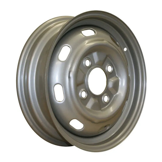 Silver O.E Style Wheel 4.5x15'', 4x130 PCD, ET45: Beetle (1968-1979), Karmann Ghia (1968-1974), Type 3 (1968-1973)