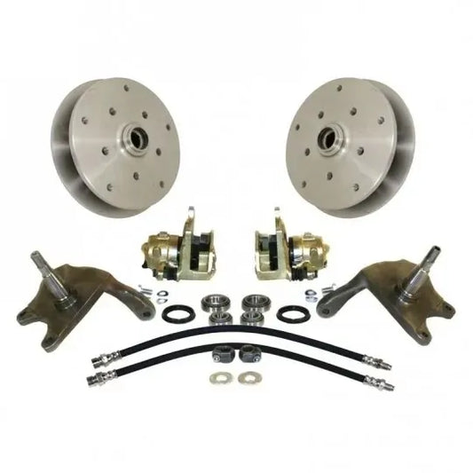 Front Disc Brake Kit with 5x205/5x130 Stud Pattern with Dropped Spindles Beetle (1947-1965), Karmann Ghia (1955-1965), Beetle Cabrio (1949-1965)