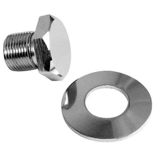 Crankshaft Pulley Bolt Chrome with Washer: Beetle (1960-1979), T2 Bay (1968-1979), T2 Split Bus (1960-1967)