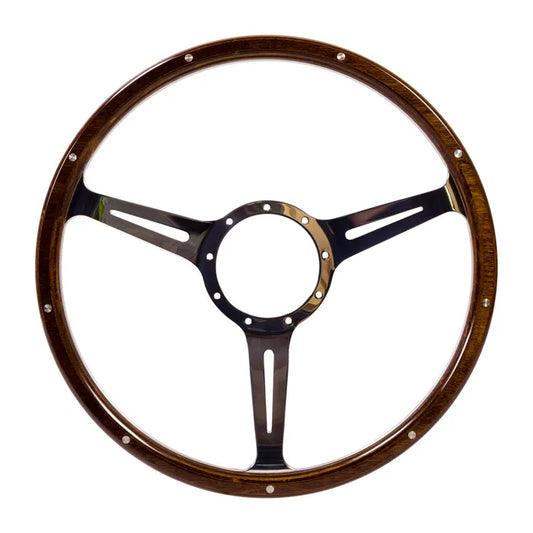 SSP 3-Slot Mahogany Steering Wheel 380mm 9 Bolt: Beetle (1960-1979), T2 Bay (1968-1979), T2 Split Bus (1950-1967)
