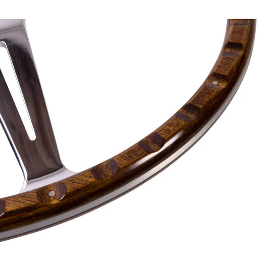 SSP 3-Slot Mahogany Steering Wheel 380mm 9 Bolt: Beetle (1960-1979), T2 Bay (1968-1979), T2 Split Bus (1950-1967)